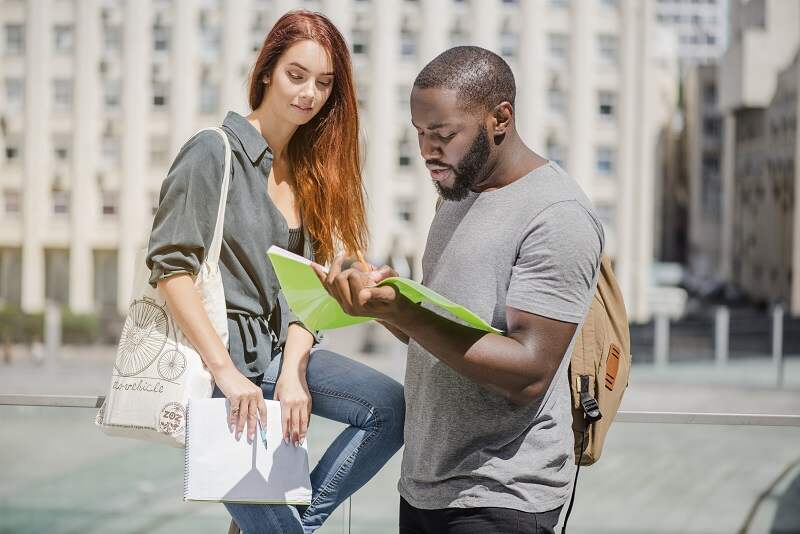 students studying