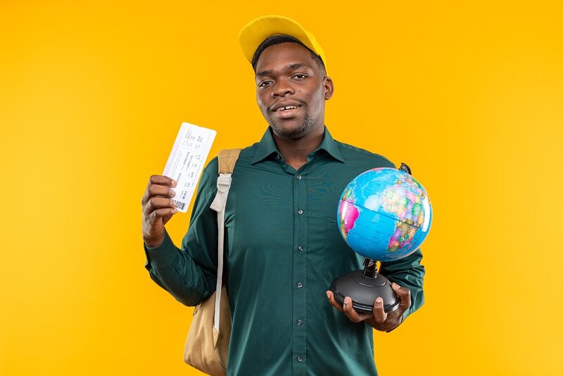 man holding air ticket