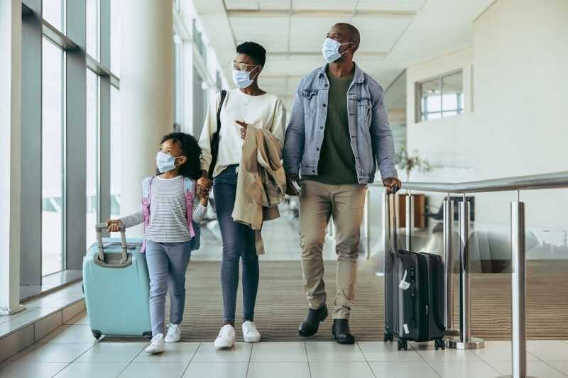 family at airport